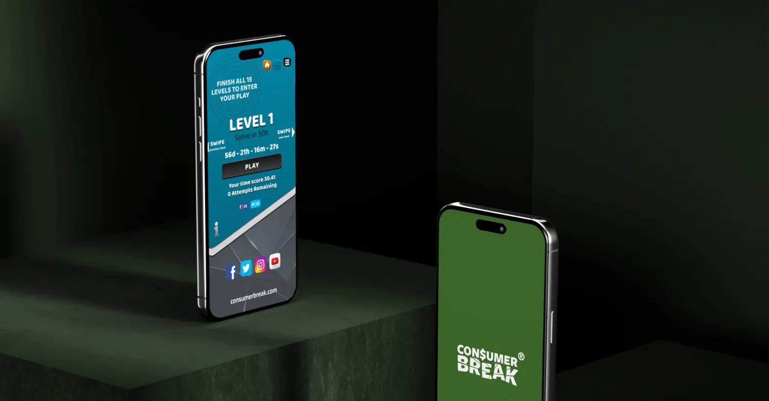 ConsumerBreak rewards and prize screens