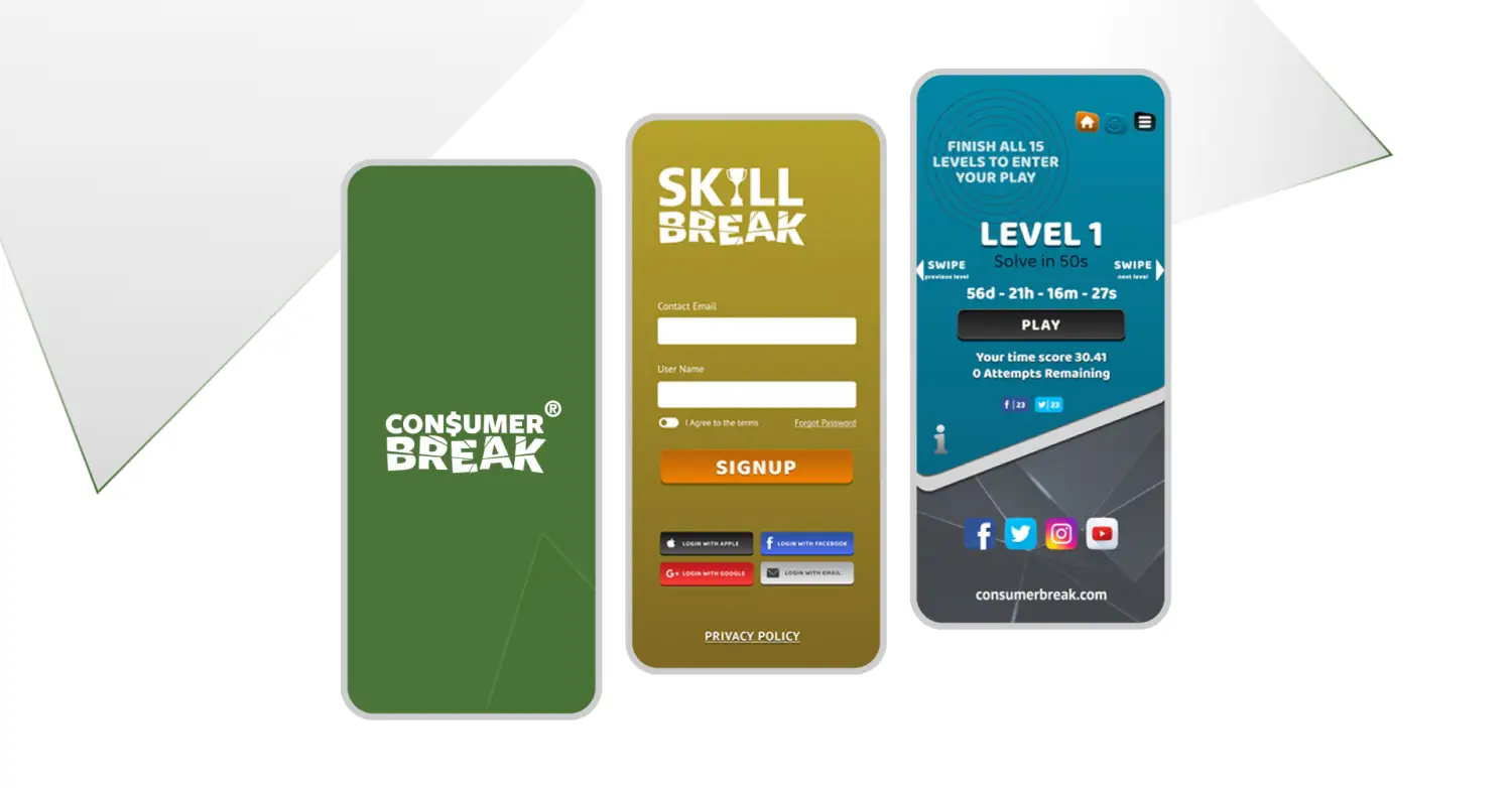 ConsumerBreak social sharing and onboarding