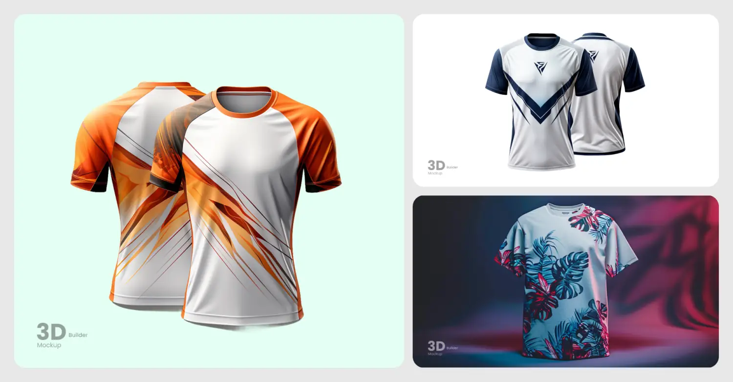 Design mapped onto a rotatable 3D shirt model